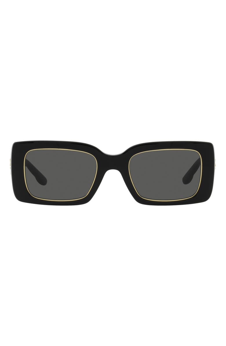 Tory Burch 51mm Rectangular Sunglasses, Main, color,