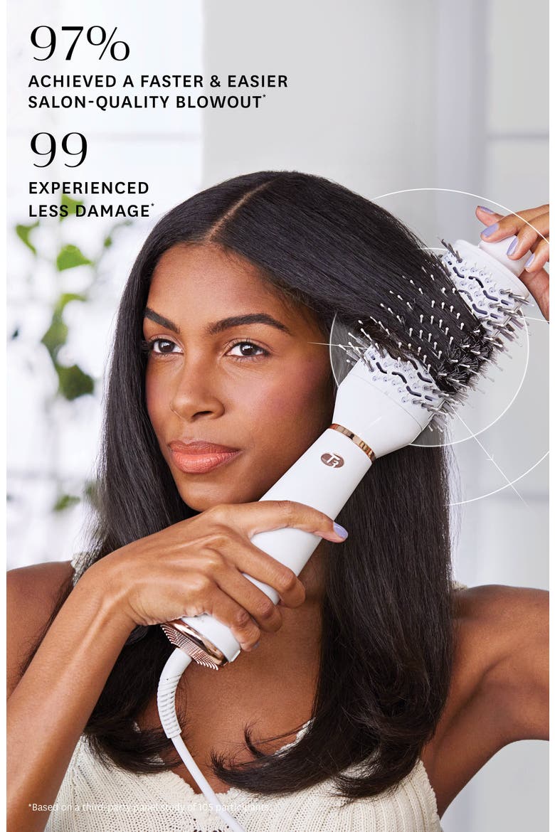 Airebrush Blow Dry Brush, Alternate, color, WHITE/ ROSE GOLD
