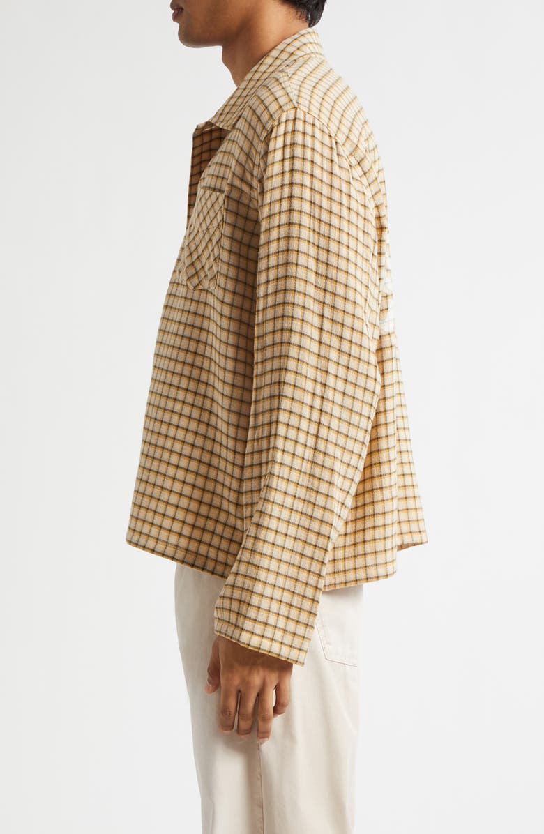 STOCKHOLM SURFBOARD CLUB Club Check Cotton Blend Overshirt, Alternate, color, Yellow Check