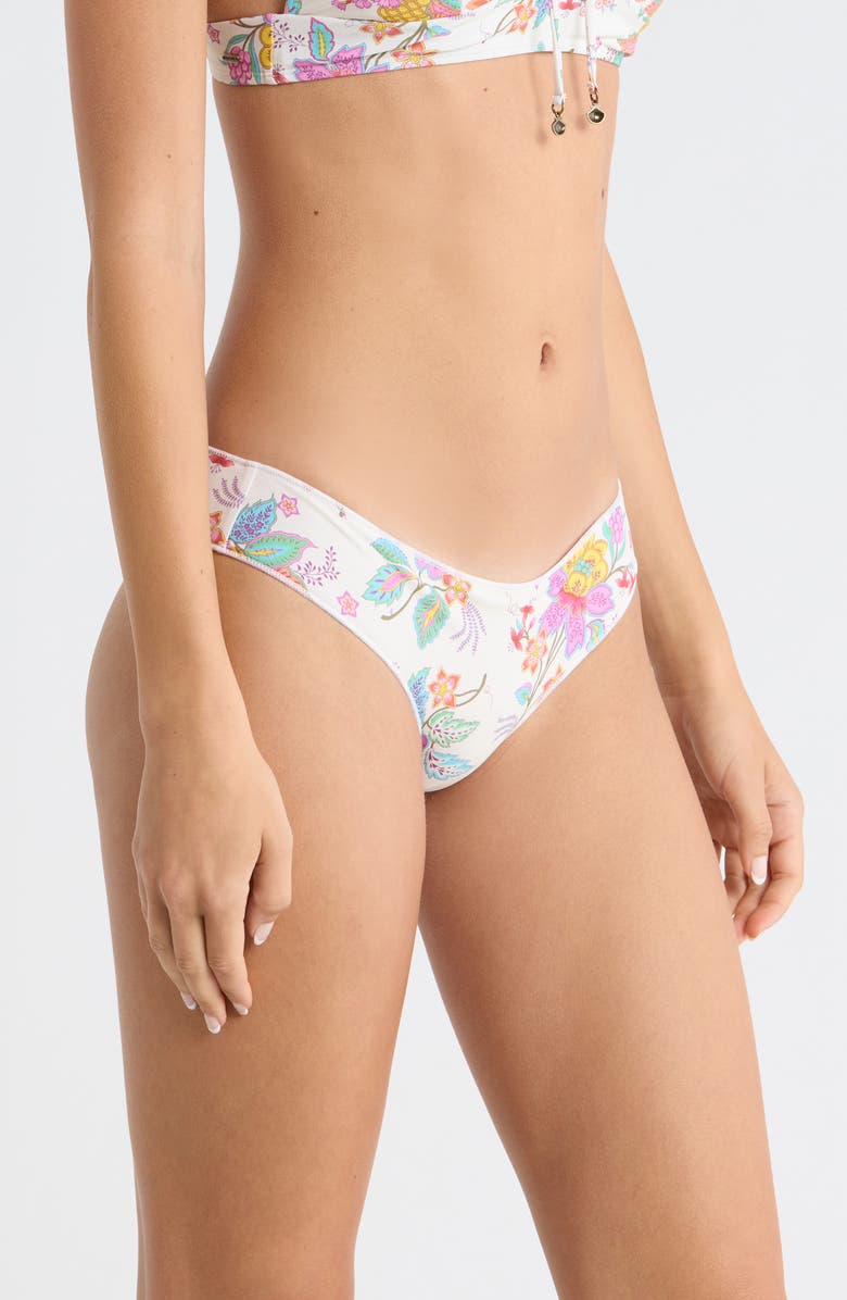 Rip Curl Half Moon Bay Cheeky Bikini Bottoms, Alternate, color, Bone