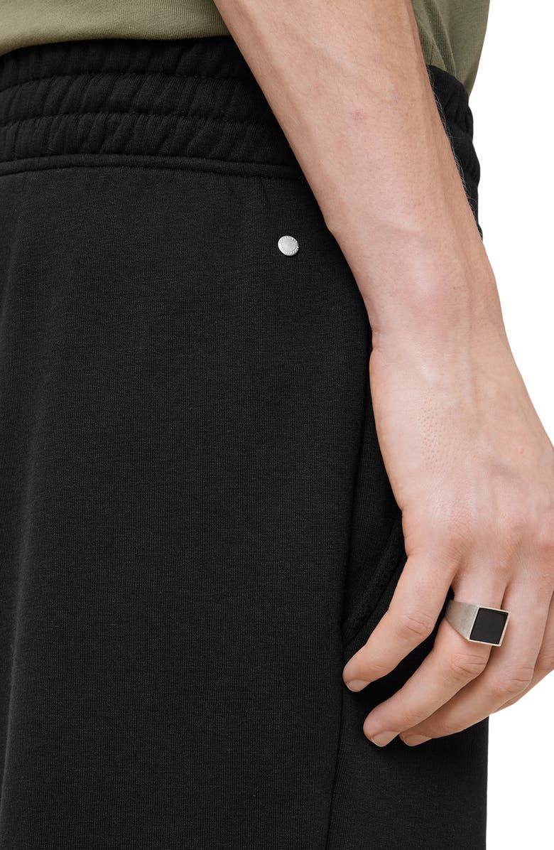 AllSaints Helix Straight Fit Cotton Blend Sweat Shorts, Alternate, color, Jet Black