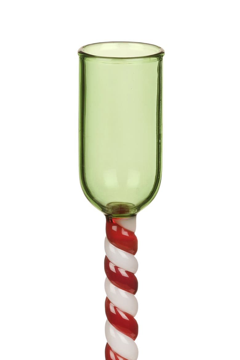 Henan Borosilicate Glass Candlestick 2 Pcs Set, Alternate, color, Red