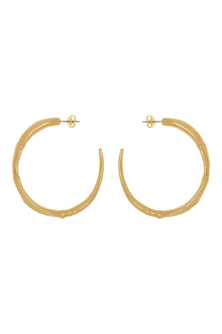 Molly Molten Hoop Earrings, Alternate, color, GOLD TONE