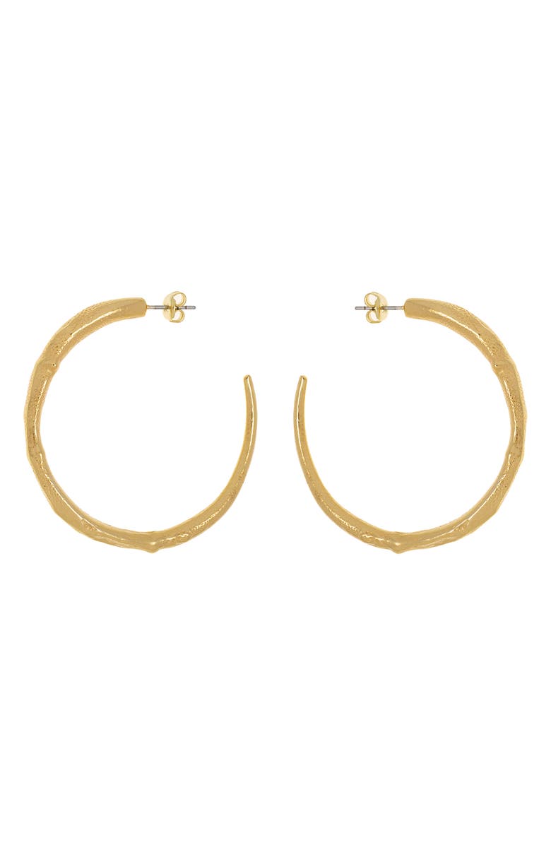 Reiss Molly Molten Hoop Earrings, Alternate, color, Gold Tone