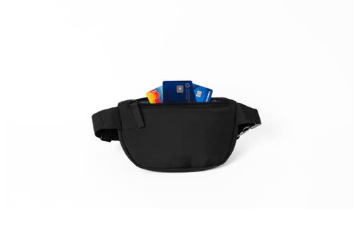 Kibou Wallet Bag Vegan Leather Crossbody Fanny Pack In Black