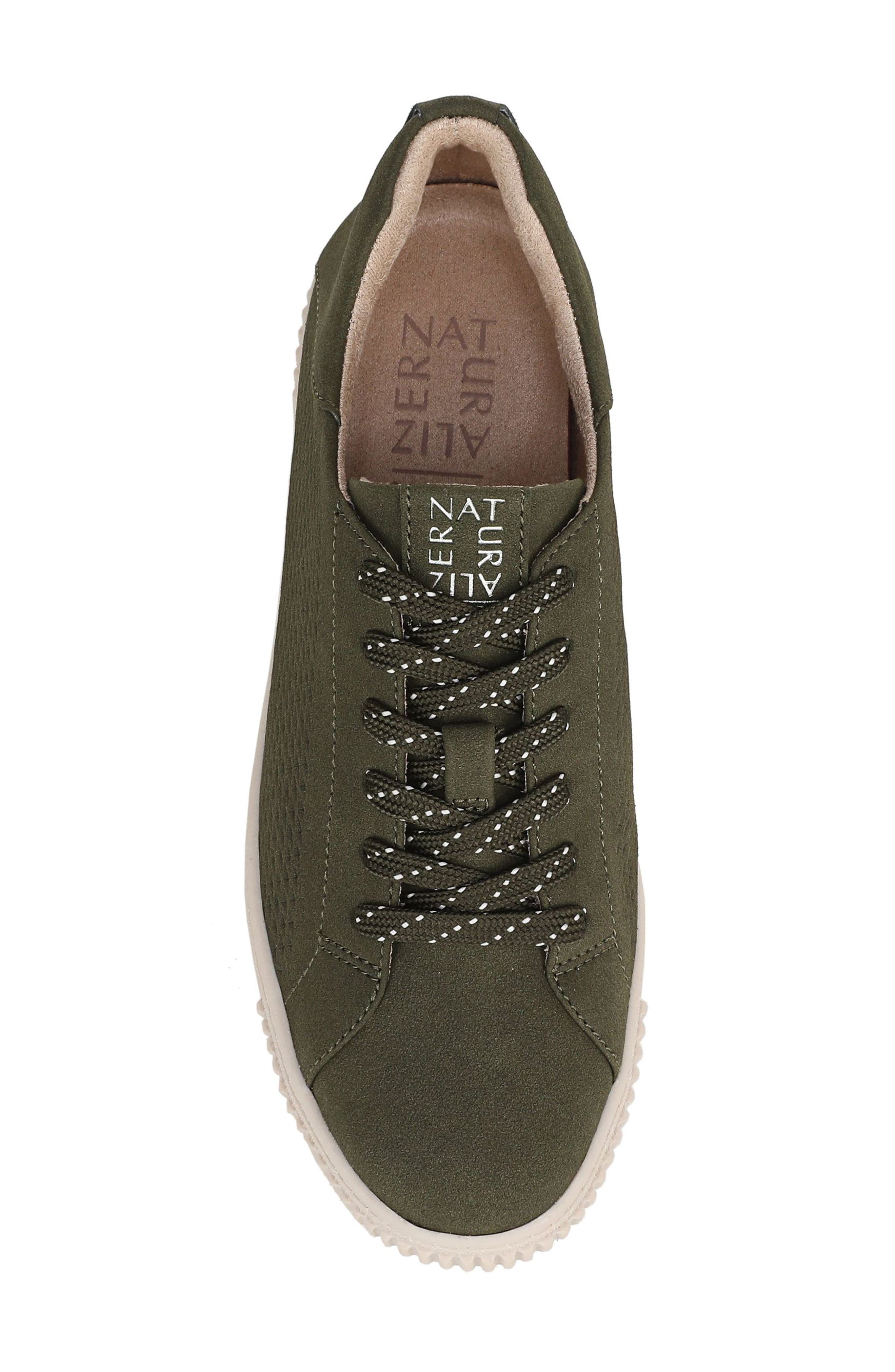 Turner Perforated Platform Sneaker, Alternate, color, DARK GREEN FAUX LEATHER