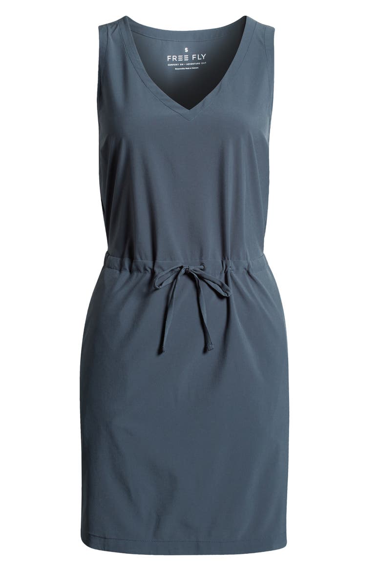 Breeze Drawstring Waist Dress, Alternate, color, STORM CLOUD