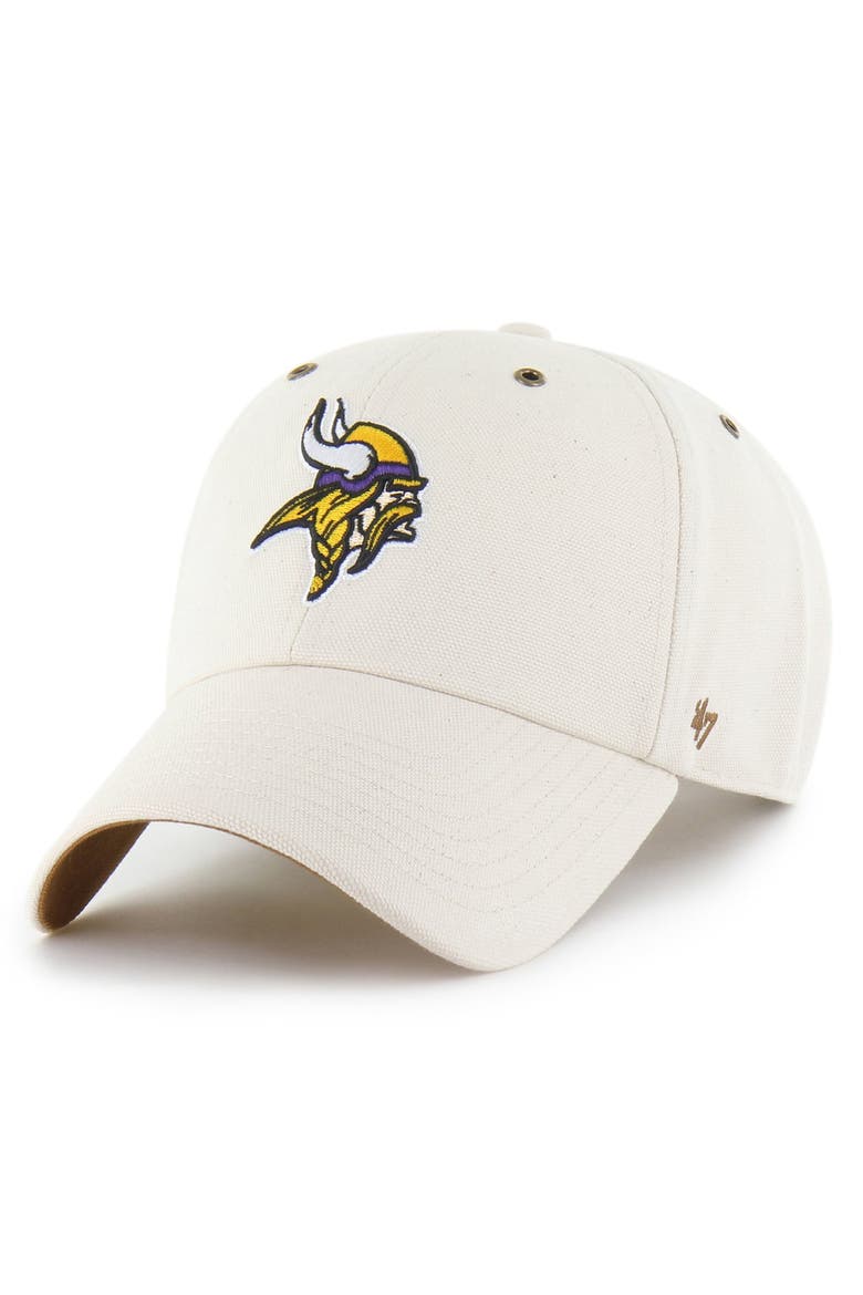 Men's Carhartt x '47 Natural Minnesota Vikings Undyed Clean Up Adjustable Hat, Main, color, Natural