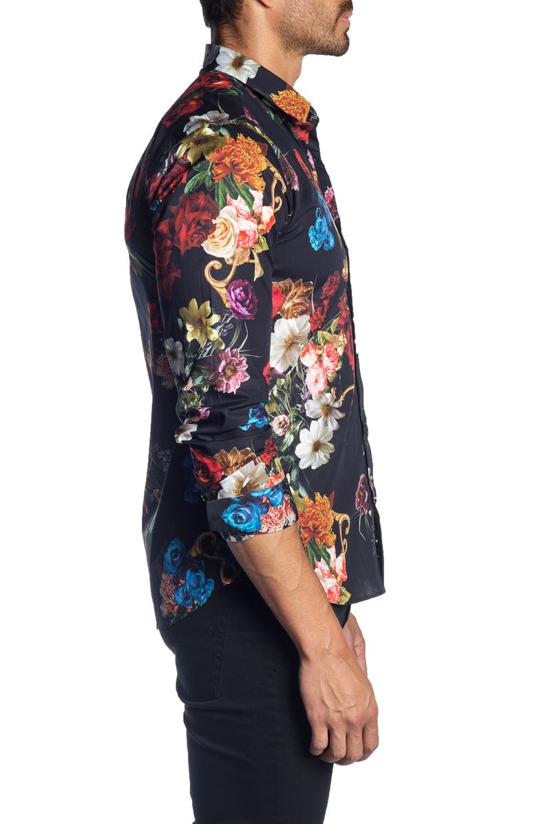 Jared Lang Trim Fit Floral Print Shirt, Alternate, color, 