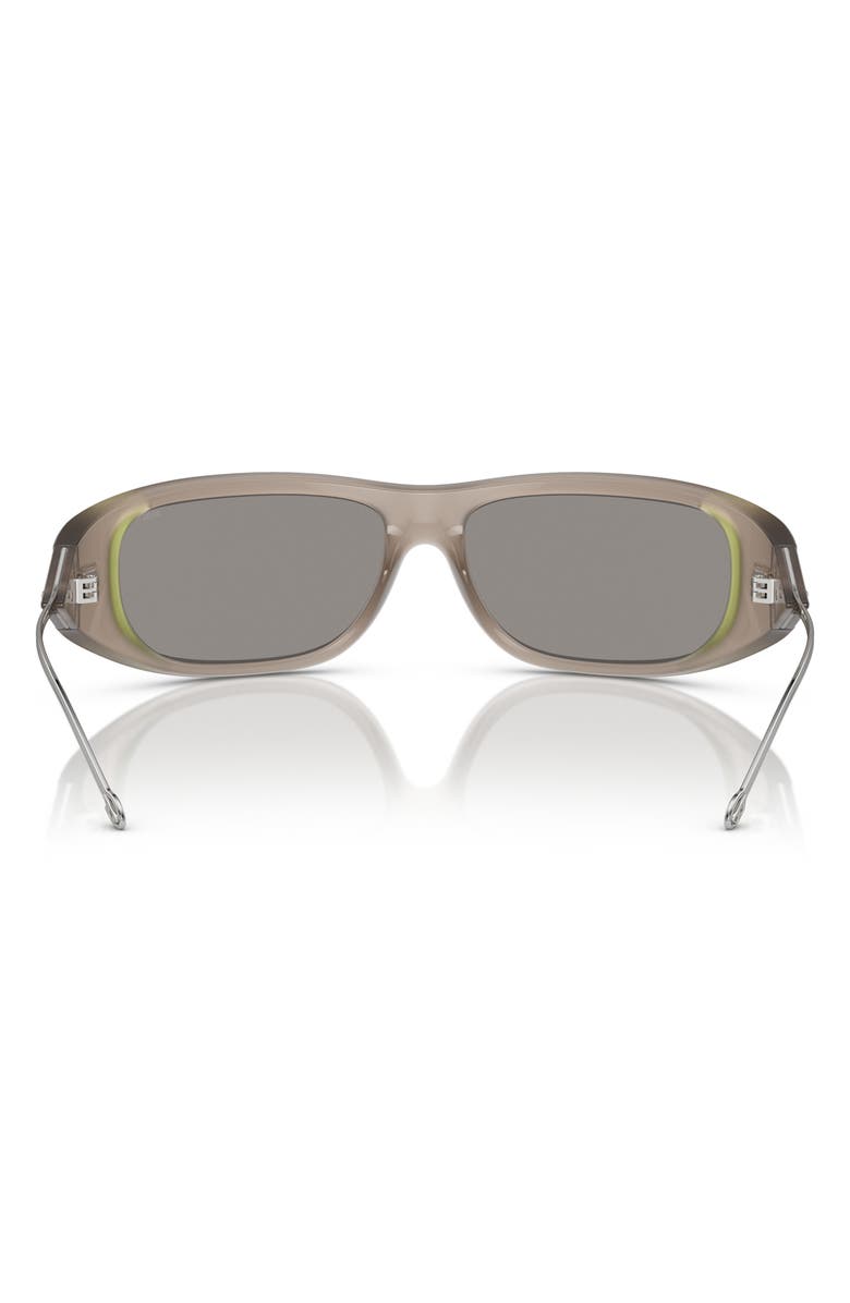 DIESEL<sup>®</sup> 61mm Oval Sunglasses, Alternate, color, Shiny Opal Grey/ Mirror Grey