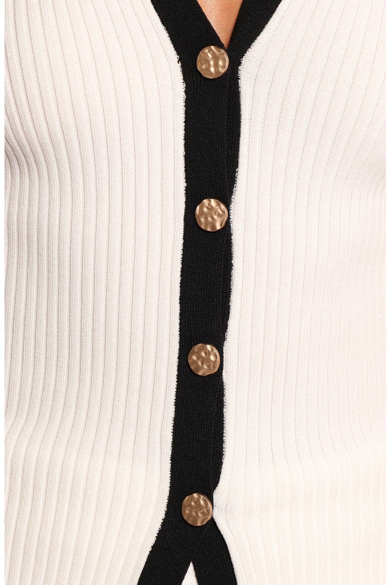 Virginia Contrast Trim Sweater Vest, Alternate, color, WHITE BLACK