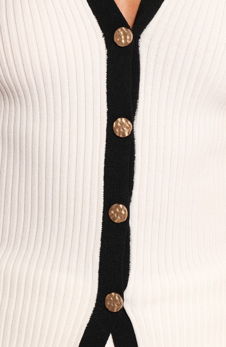 Petal & Pup Virginia Contrast Trim Sweater Vest, Alternate, color, White Black