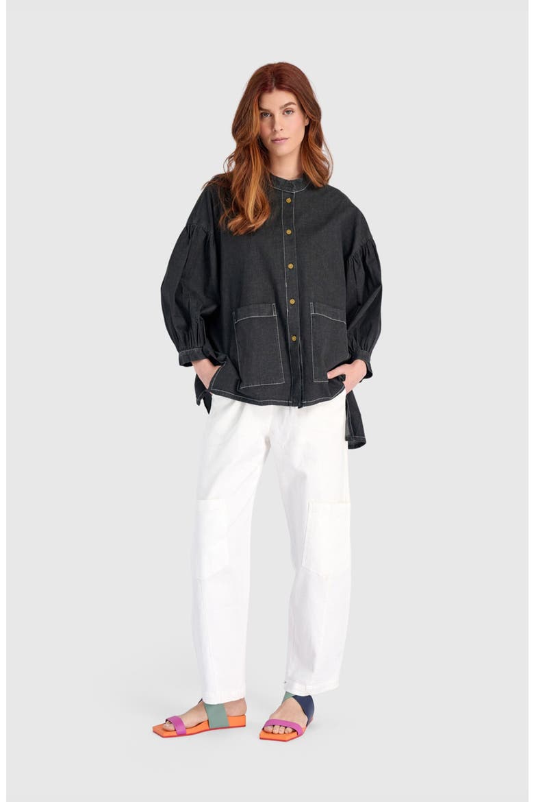 Twill Papaya Relaxed Pants, Alternate, color, White