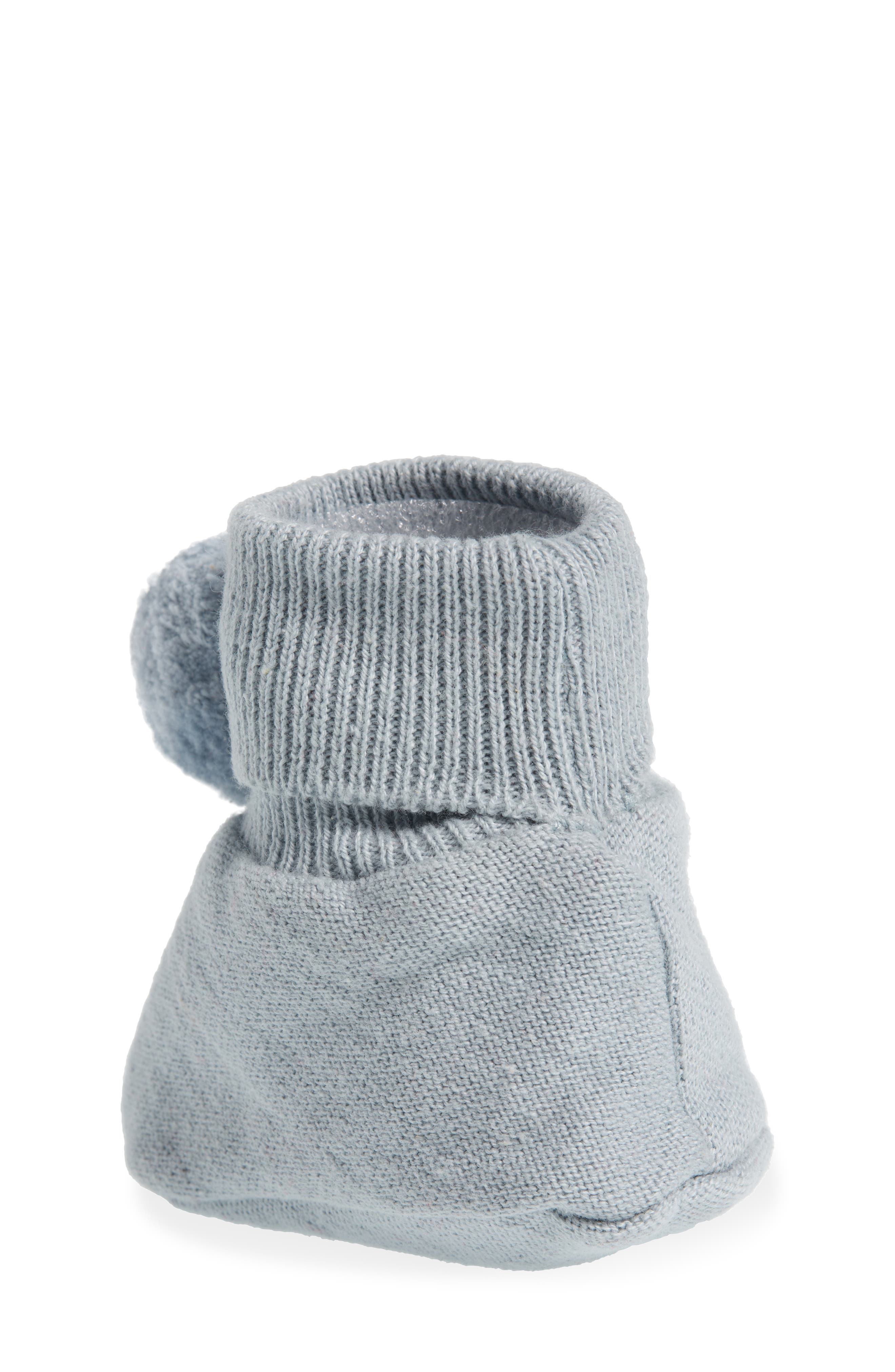 Pompom Cotton Bootie, Alternate, color, SKY BLUE