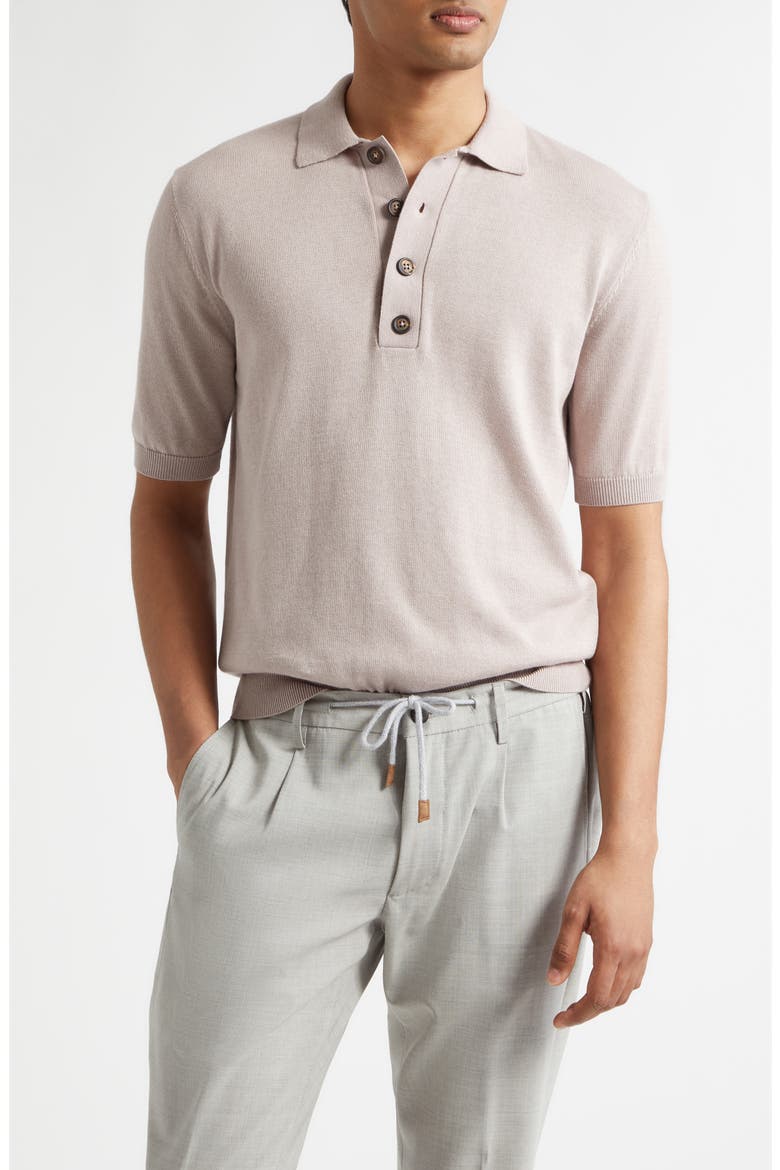 Cotton & Cashmere Polo, Main, color, 26 DUSTY PINK