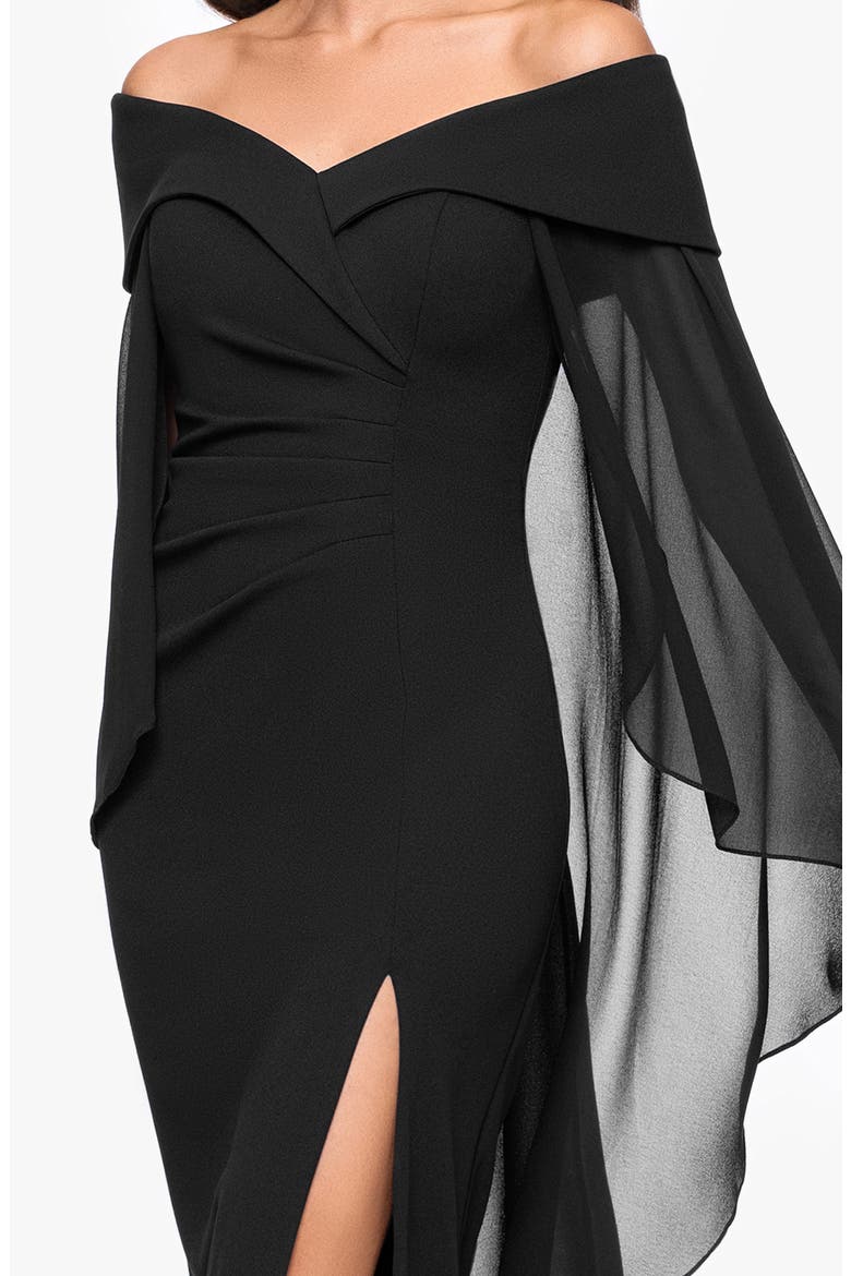 Xscape Evenings Off the Shoulder Capelet Cocktail Dress (Women)
