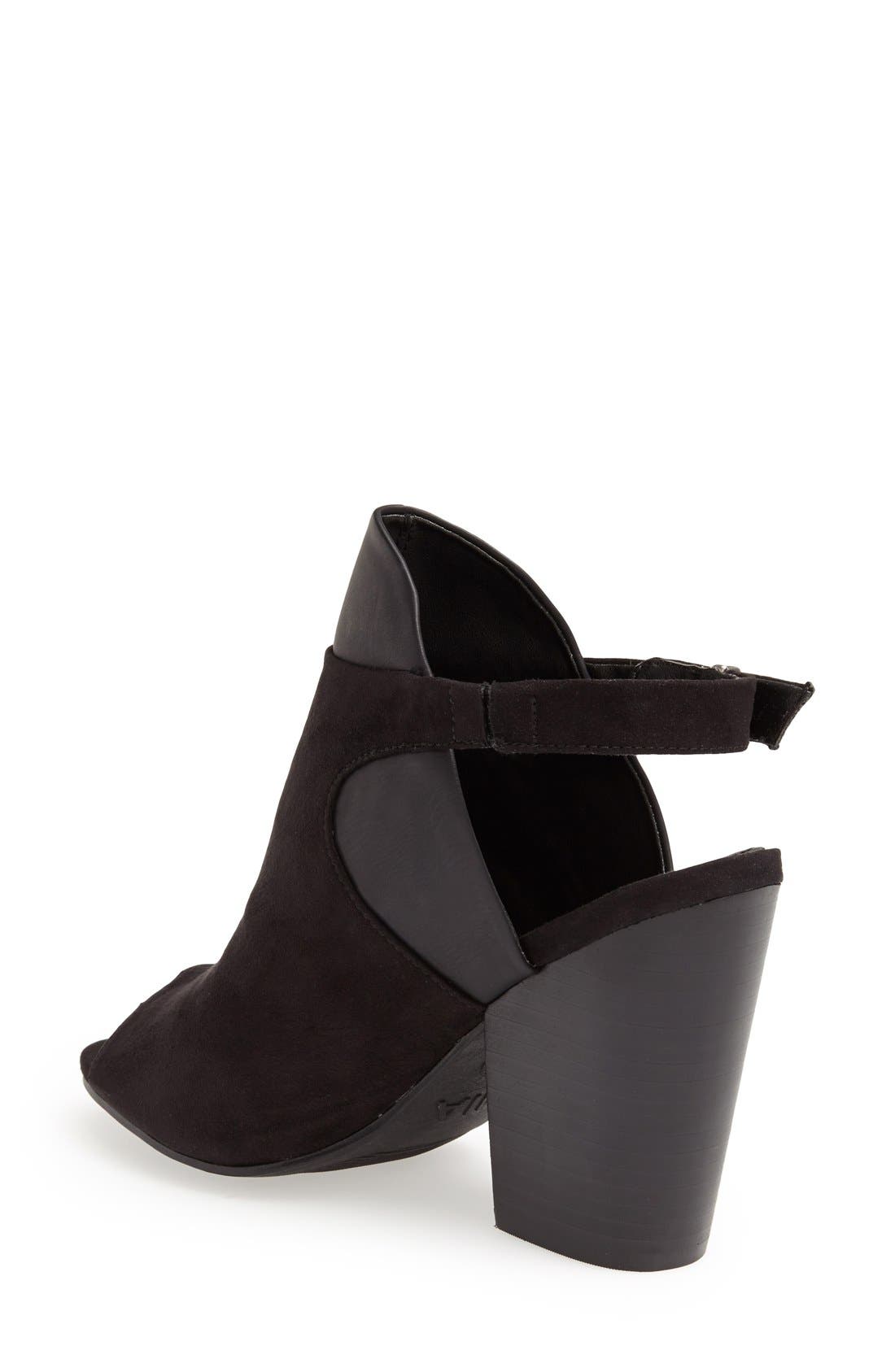 'Esperanza' Open-Toe Bootie, Alternate, color, BLACK