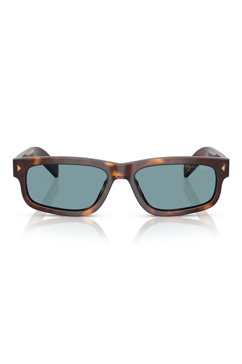 57mm Polarized Rectangular Sunglasses, Main, color, BROWN TORT