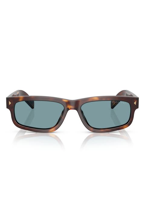 57mm Polarized Rectangular Sunglasses