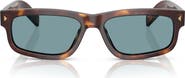 Prada 57mm Polarized Rectangular Sunglasses