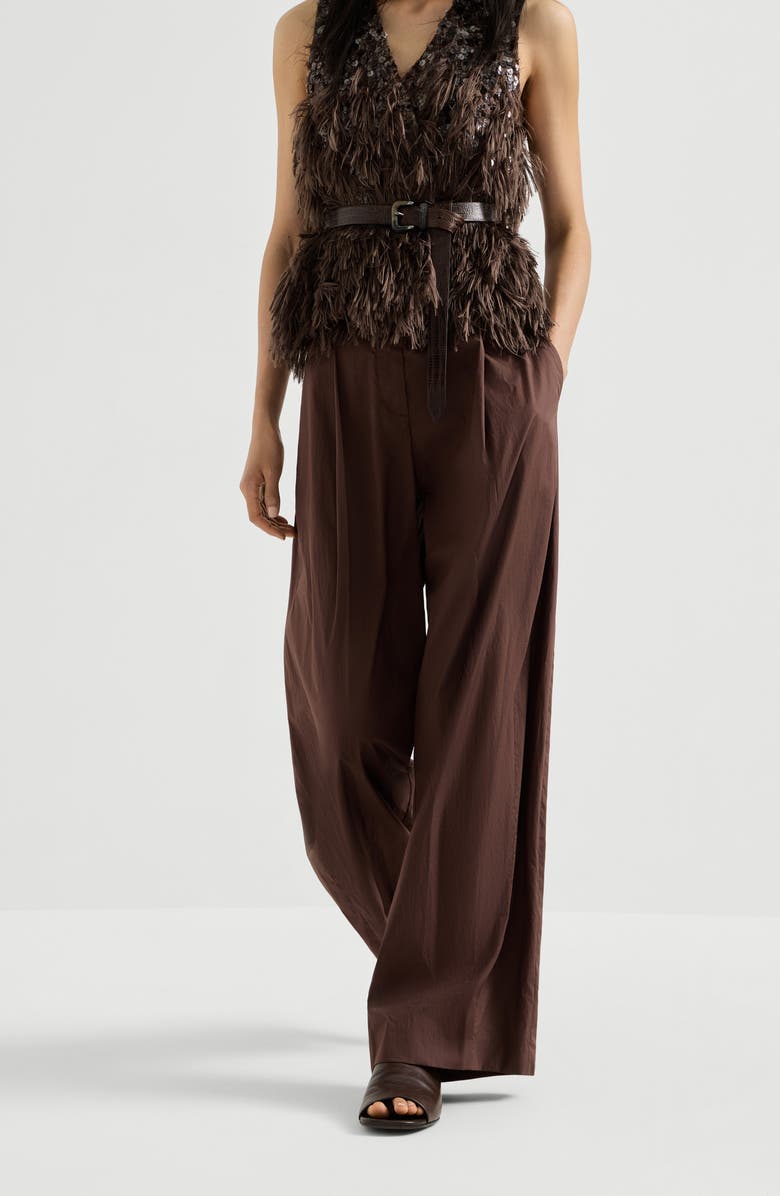 Brunello Cucinelli Wide trousers, Alternate, color, Cocoa