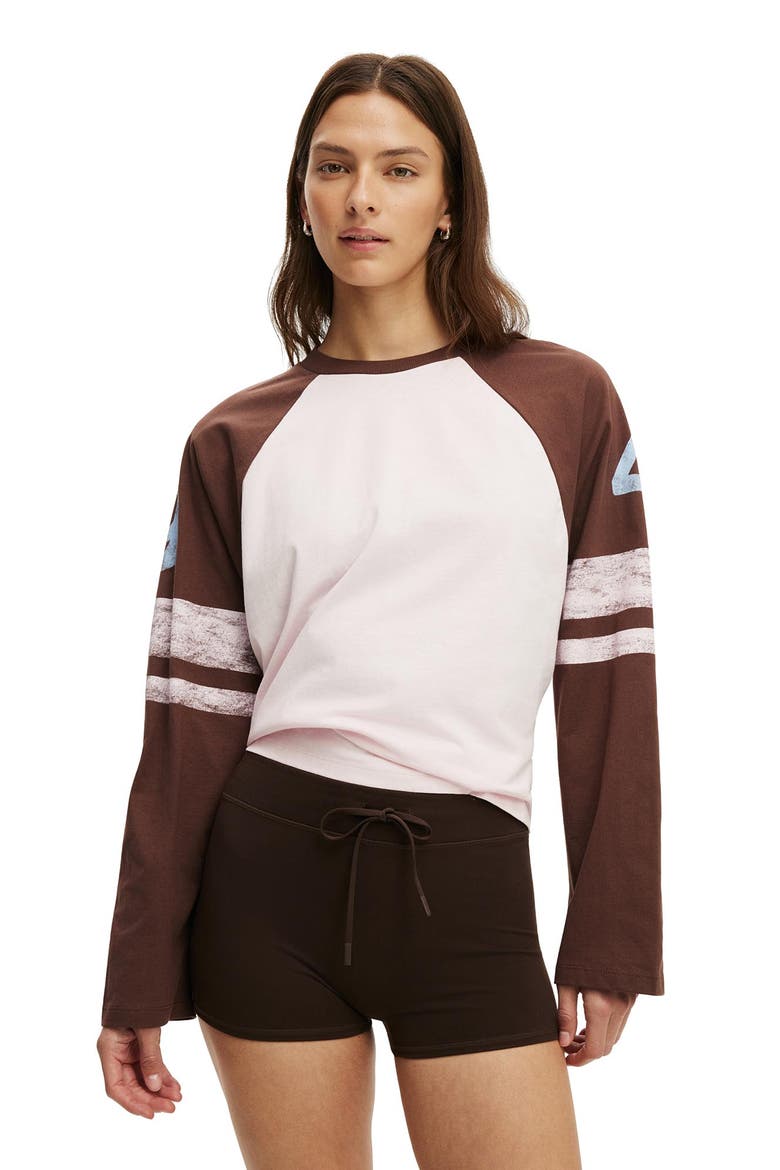 Women's Active Graphic Raglan Tee, Main, color, Cherry Dream Hoops