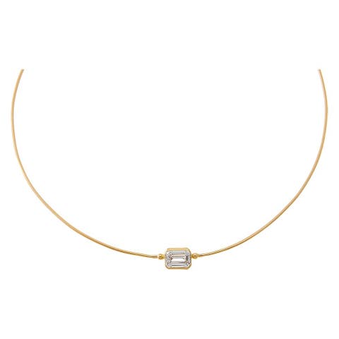 Lab Grown Diamond Emerald Embedded Chain Necklace 14K