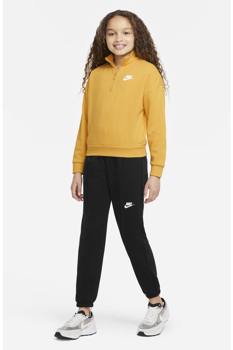 Kids' Club Fleece Half Zip Sweatshirt, Alternate, color, YELLOW OCHRE/ WHITE