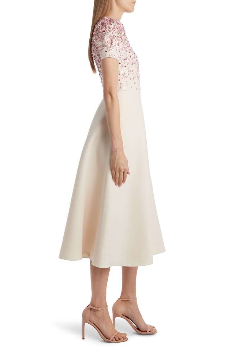 Valentino Embroidered A-Line Midi Dress, Alternate, color,