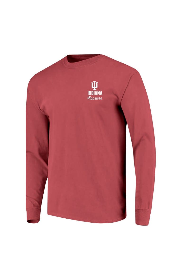 Men's Crimson Indiana Hoosiers Comfort Colors Mascot Overlay Long Sleeve T-Shirt, Alternate, color, Crimson