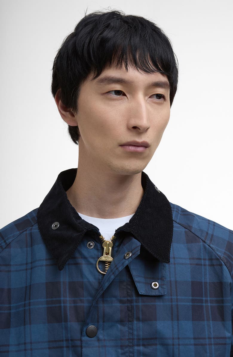 Barbour Transport Plaid Check Waxed Cotton Jacket, Alternate, color,