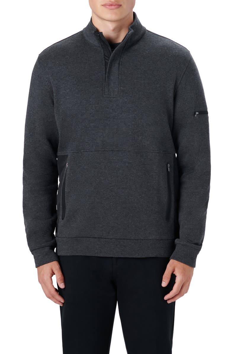 Bugatchi Quarter Zip Sweatshirt, Main, color,