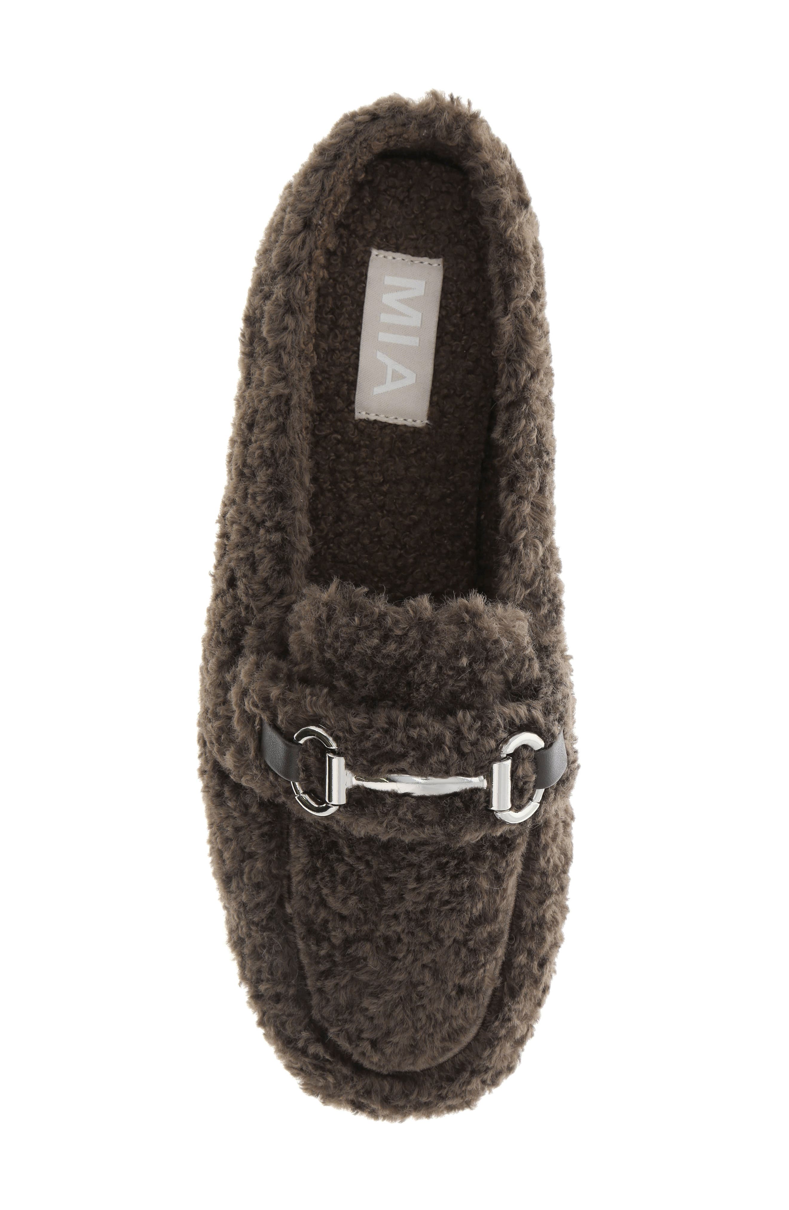 MIA Harmonie Faux Shearling Bit Slipper, Alternate, color, Chocolate