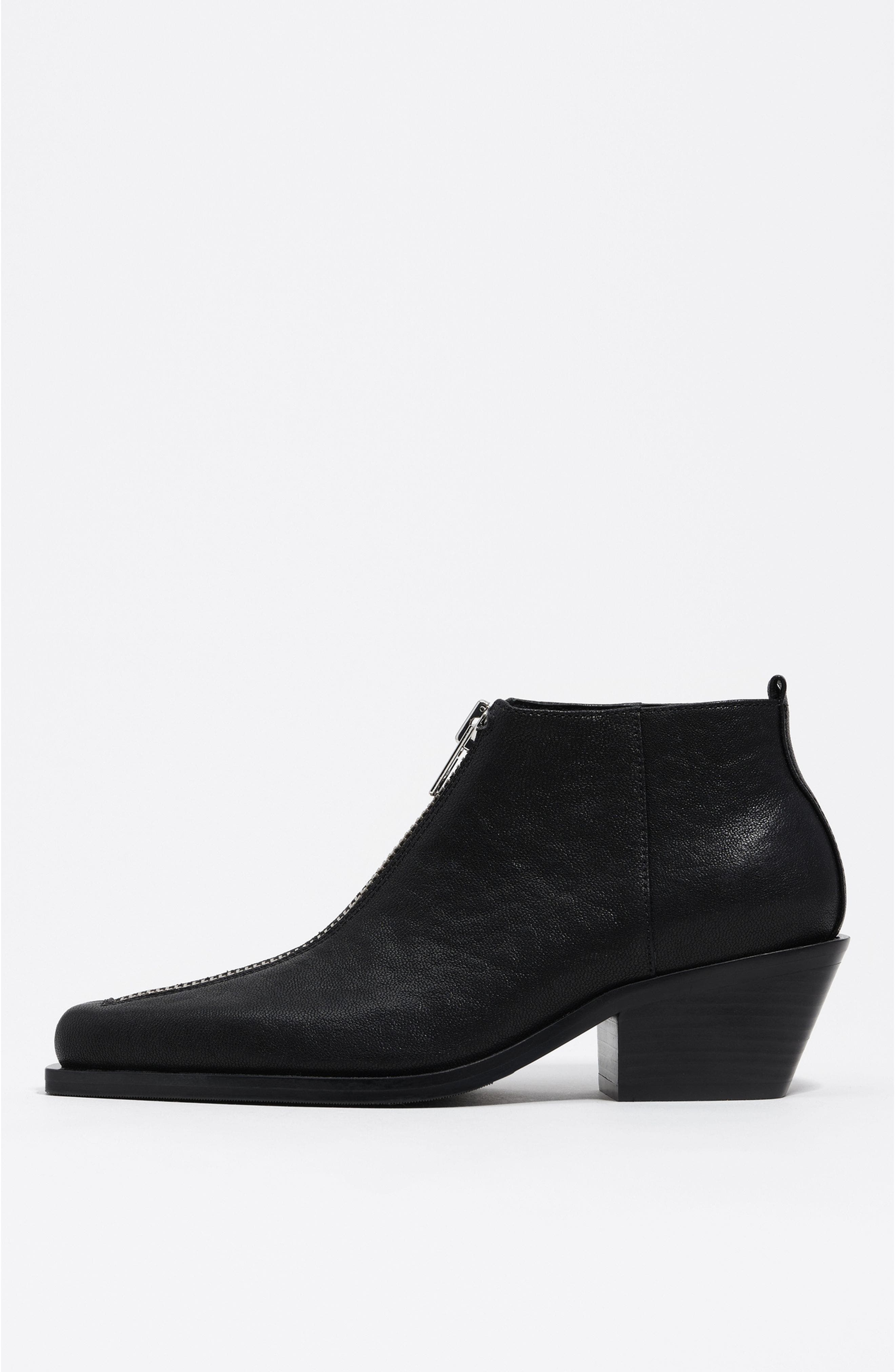 Bimba y Lola Leather Cowboy Shoe Boot, Main, color, Black