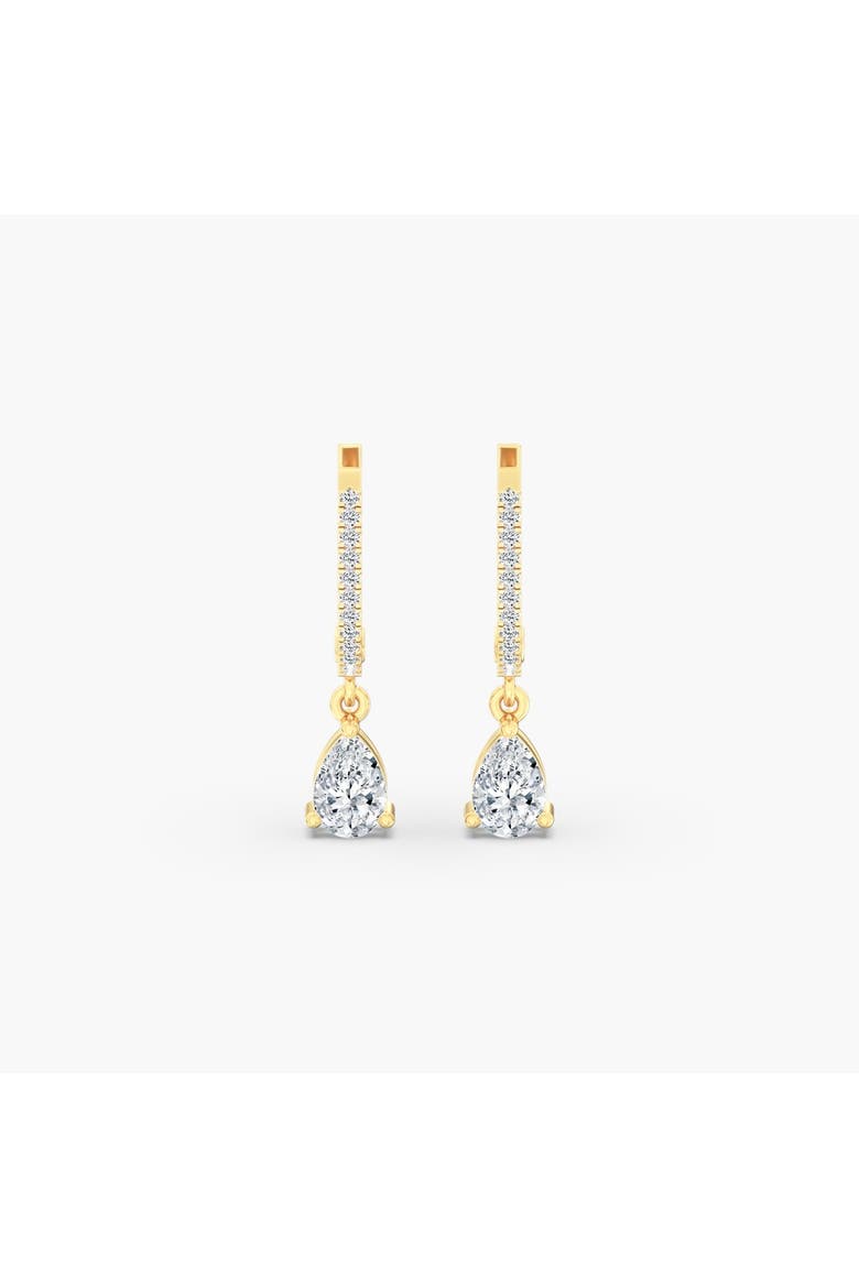 Pear Droplet Hoop Lab Diamond in 14K Gold, Alternate, color, Yellow Gold