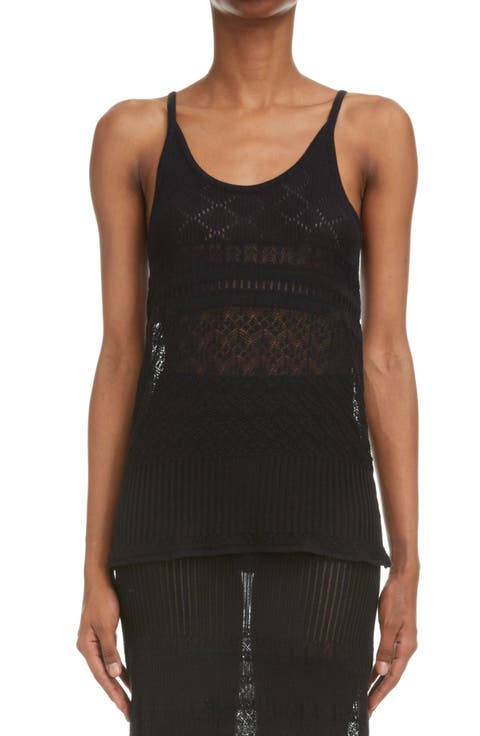 Wool, Silk & Cashmere Pointelle Tank