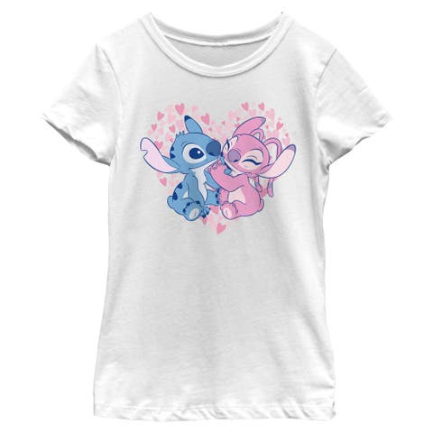 Girl's Lilo & Stitch Alien Couple  Graphic T-Shirt