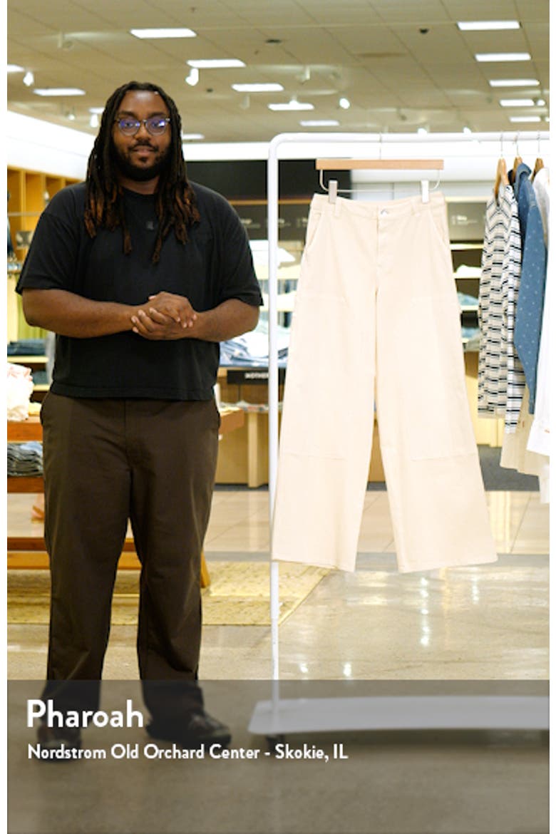 Mid Rise Wide Leg Twill Carpenter Pants video