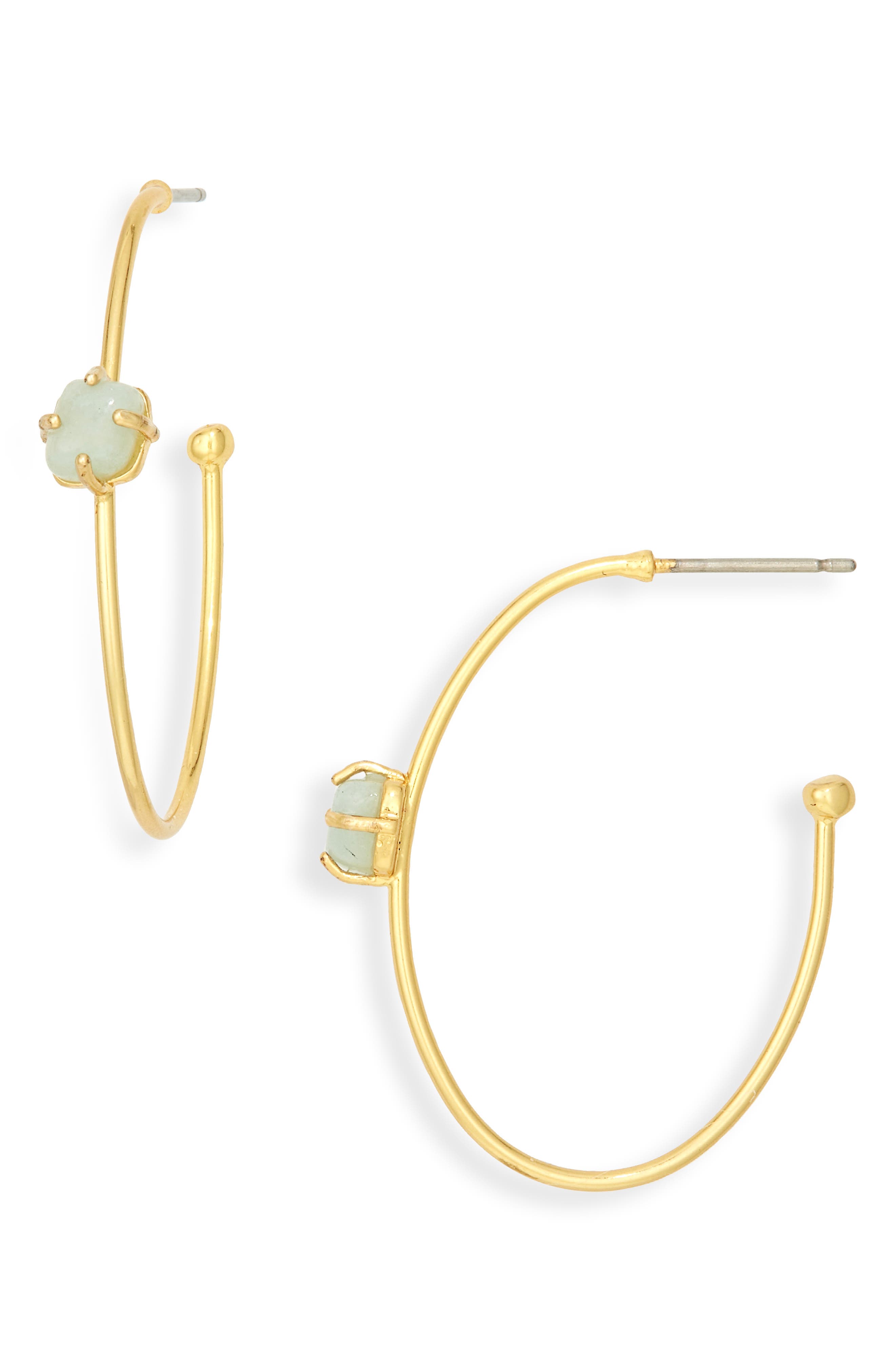 Madewell Stone Collection Aquamarine Medium Hoop Earrings (Women ...