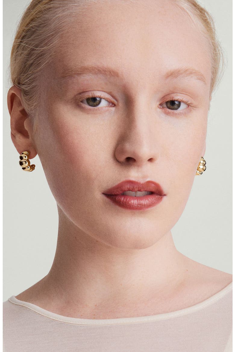 Puffy Hoop Earrings, Alternate, color, 18k Gold Vermeil