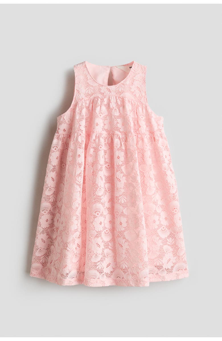 H&M A-line Lace Dress, Main, color, Light Pink