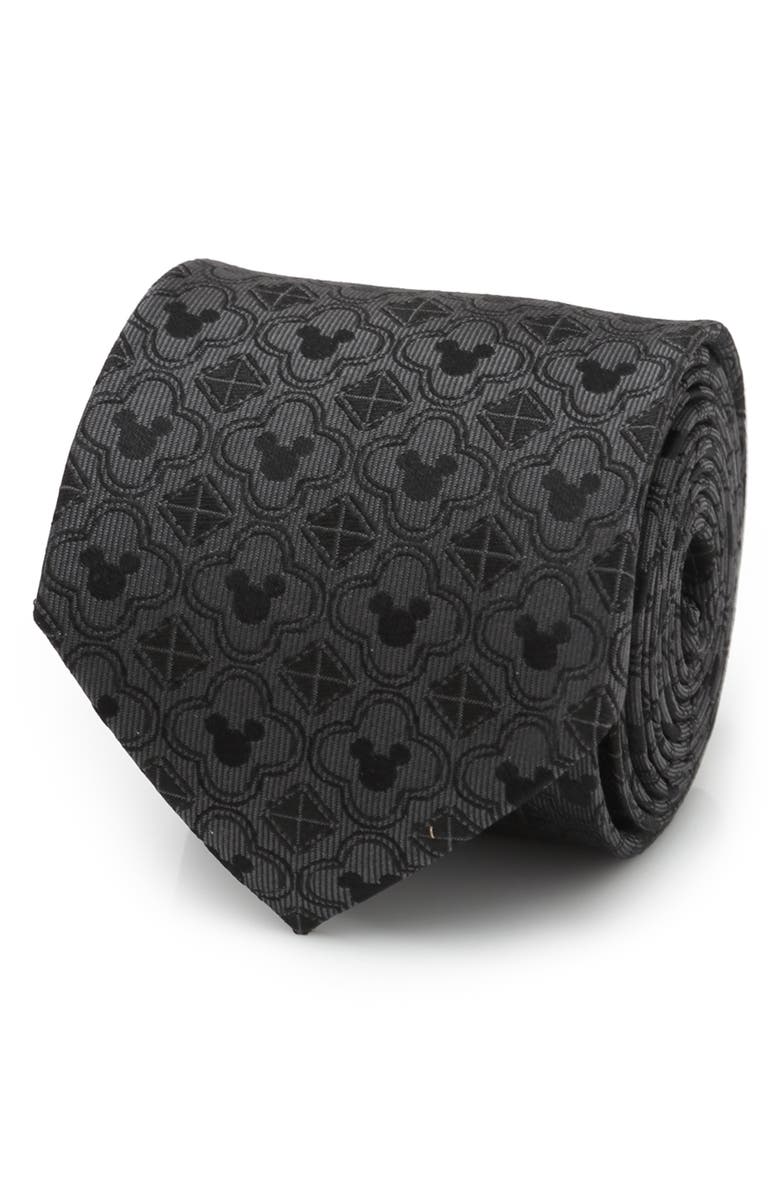 Cufflinks, Inc. Mickey Mouse Geometric Silk Tie, Alternate, color, Black