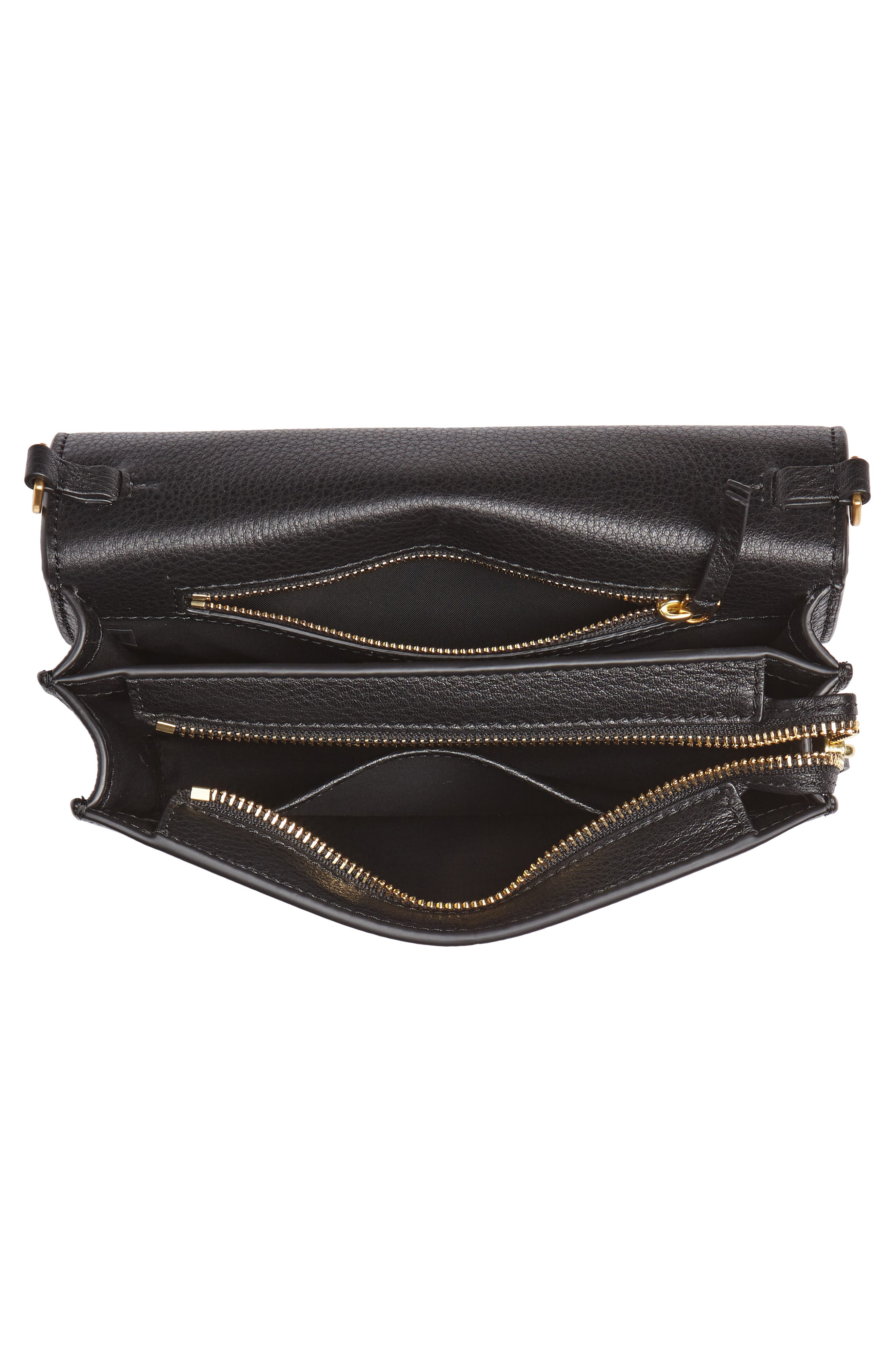 Georgia Pebble Leather Shoulder Bag, Alternate, color, BLACK