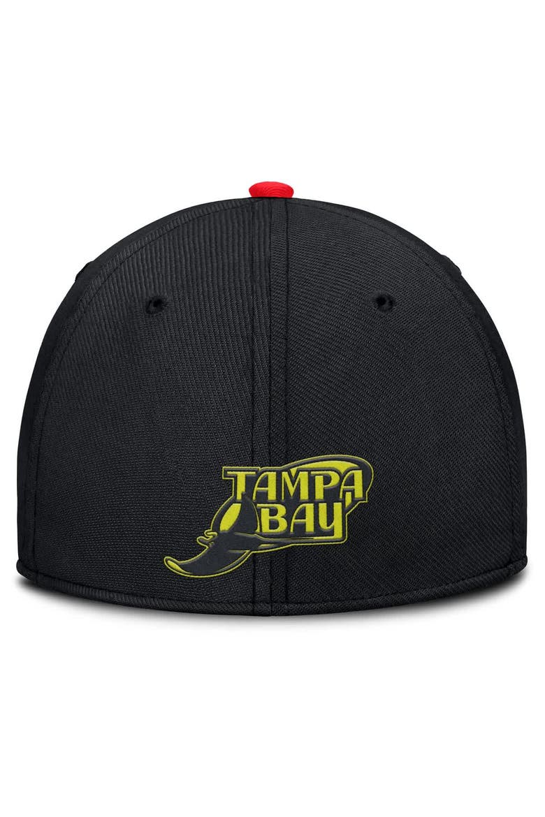 Men's Nike Crimson/Black Tampa Bay Rays Neon 90s Rise SwooshFlex Hat, Alternate, color, Crimson