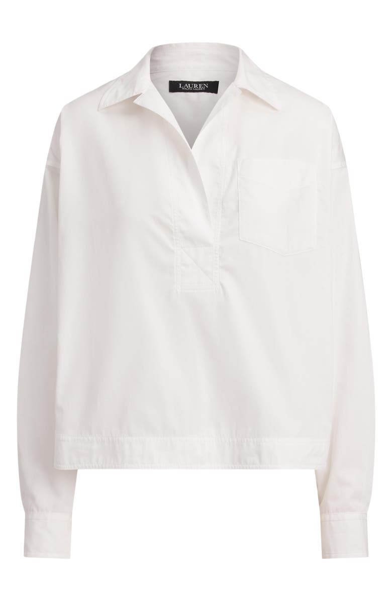 Lauren Ralph Lauren Stachee Cotton Popover Top, Alternate, color, White