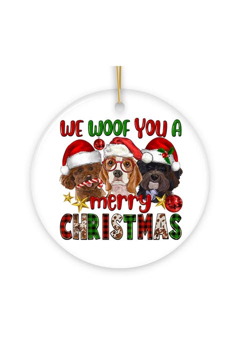 We Woof You A Merry Christmas Dogs Ornament