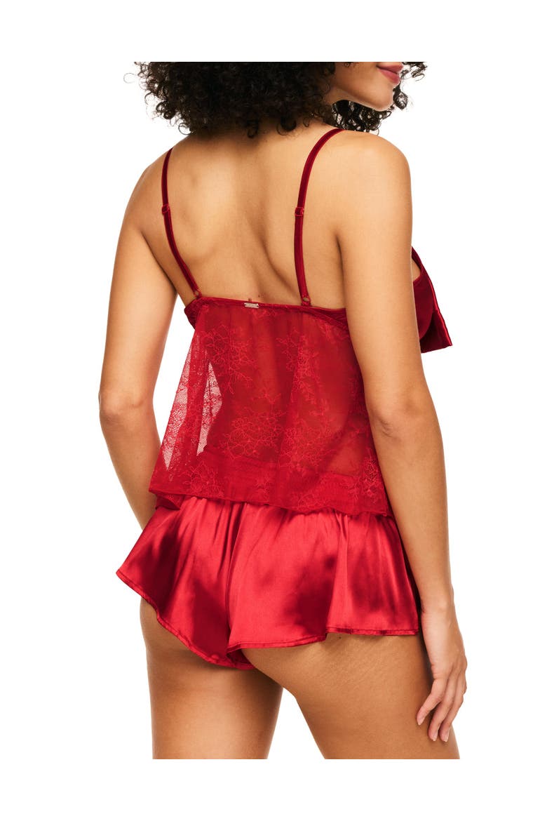 Idrina Pajama Cami & Shorts Set, Alternate, color, Dark red