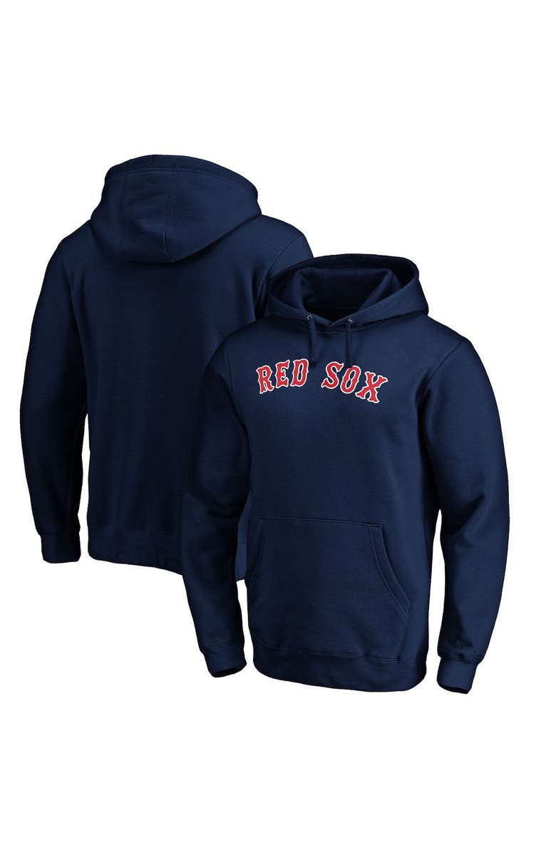 FANATICS Men's Fanatics Branded Navy Boston Red Sox Official Wordmark Fitted Pullover Hoodie, Main, color, 