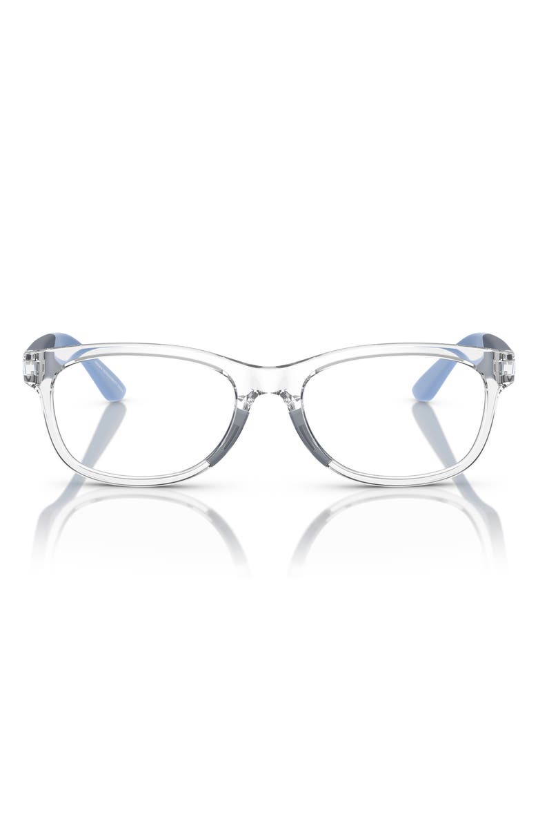 Emporio Armani 49mm Pillow Optical Glasses, Main, color, Shiny Crystal / Demo Lens