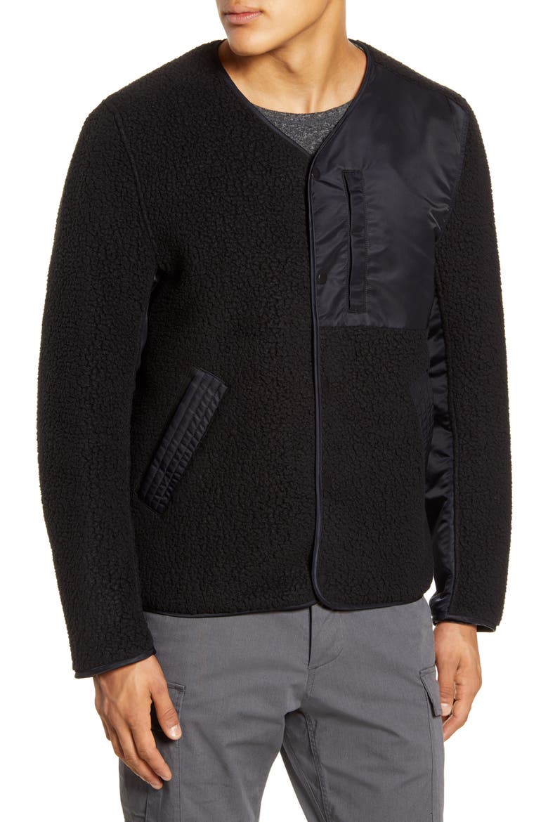 Reversible Liner Faux Shearling Jacket, Alternate, color, BLACK